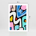 Plakat bez ramy 50x70 - Komiksowe Formy - abstrakcyjne formy, komiksowy styl