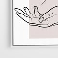 Obraz w ramie 50x50 - Wibracje Nieprzewidywalnych Form - bogo plakat, dłonie - rama biała