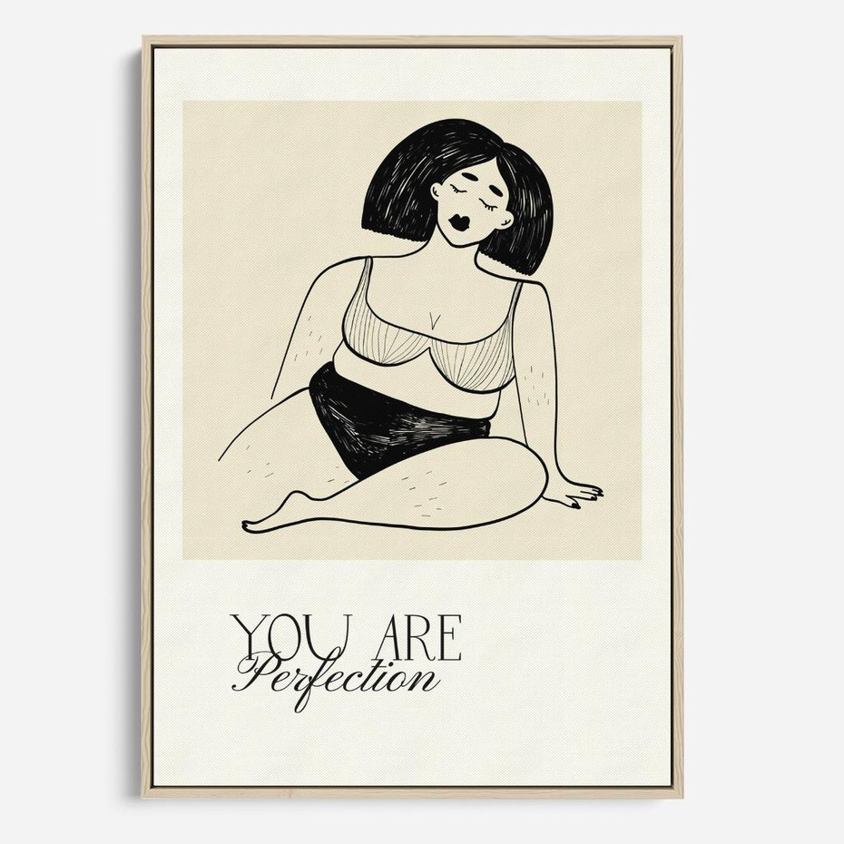 Obraz w ramie 70x100 - Harmonia Kształtów Bez Granic - siła kobiecości, rysunek - rama drewno