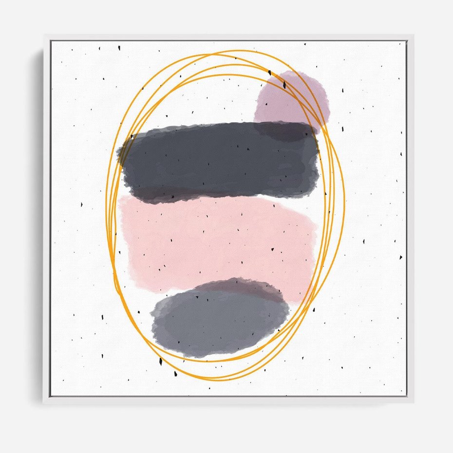 Obraz w ramie 50x50 - Migocące Odbicia - abstrakcyjna kompozycja, jak ręcznie malowana - rama biała