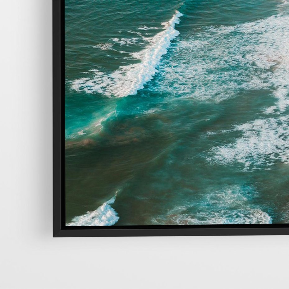 Obraz w ramie 70x50 - Z Lotu Ptaka - fotografia, plaża - rama czarna