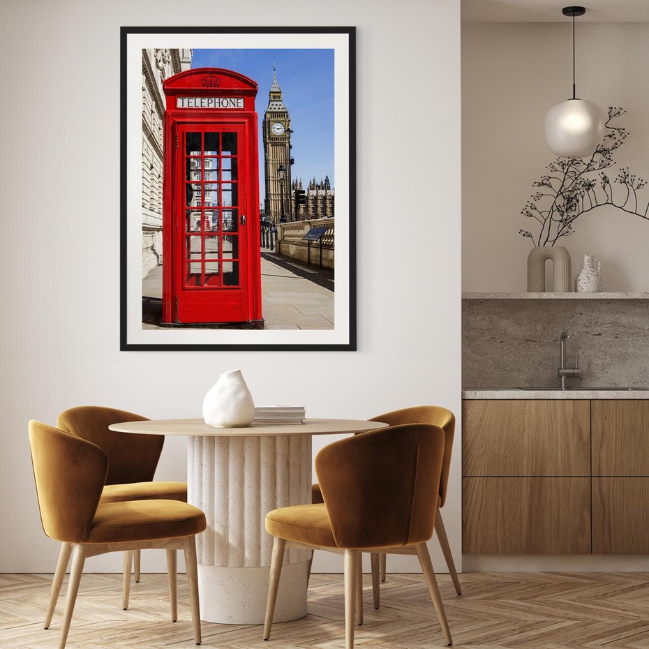 Plakat bez ramy 40x50 - Ikoniczna budka telefoniczna w Londynie - budka, telefoniczna
