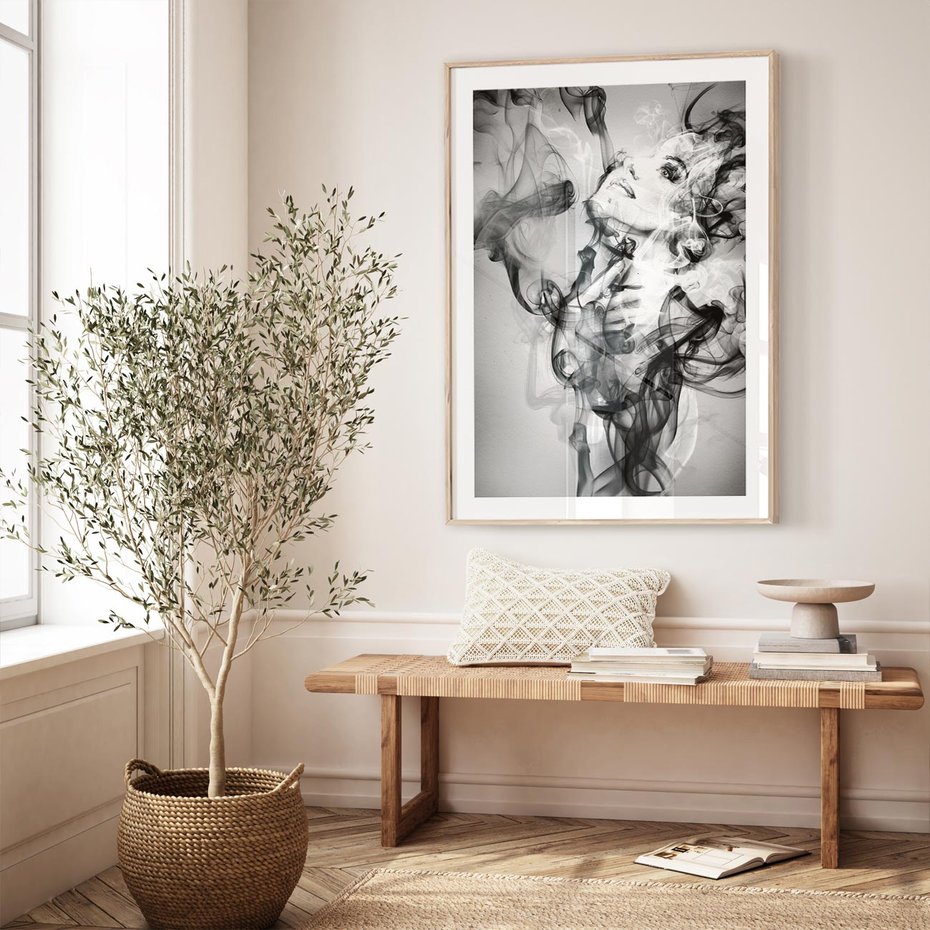 Plakat w ramie 30x40 - Abstrakcja kobiecego piękna - abstrakcja, kobieta - rama drewno