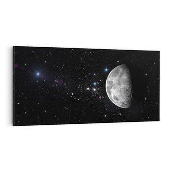 Obraz na płótnie 120x60 - spotkanie z gwiazdami - księżyc, gwiazdy