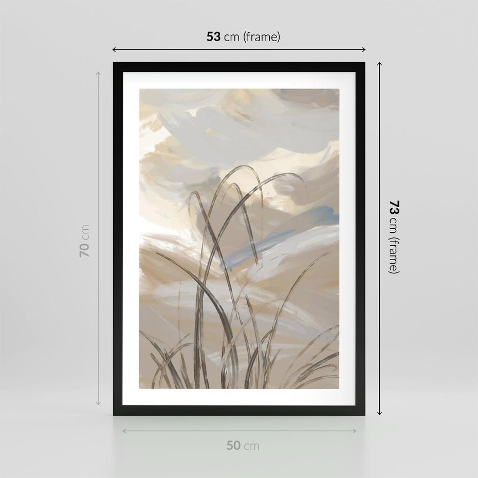 Plakat w ramie 50x70 - Nowoczesne Odbicia - akwarela, obraz - rama czarna