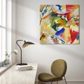 Obraz na płótnie 80x80 - "Obraz z Zielonym Centrum" (1913) Wassily Kandinsky - Reprodukcja - reprodukcja, obraz na płótnie