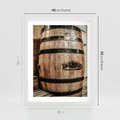 Plakat w ramie 40x50 - Rustykalna Whisky - beczka whiskey, jack daniel's - rama biała