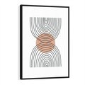 Obraz w ramie 70x100 - Przenikające Widzenia - półkola, koło - rama czarna