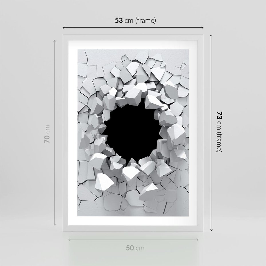 Plakat w ramie 50x70 - Nowoczesna Abstrakcja - grafika, nowoczesna - rama biała