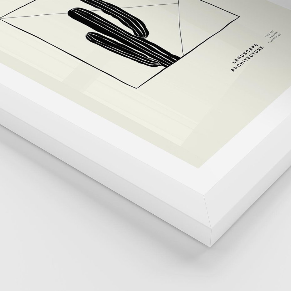 Plakat w ramie 40x50 - Zaklęta roślinna ekspresja - nowoczesna sztuka, minimalistyczny styl - rama biała