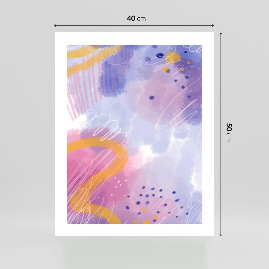 Plakat bez ramy 40x50 - Migotliwe Wnętrza Kształtów - abstrakcyjny plakat, pastelowe kolory