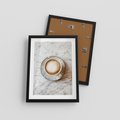 Plakat w ramie 30x40 - Kawa w Perfekcji - kawa w filiżance, cappuccino - rama czarna