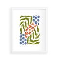 Plakat w ramie 40x50 - Splątane Granice - kwiaty, sztuka nowoczesna - rama biała