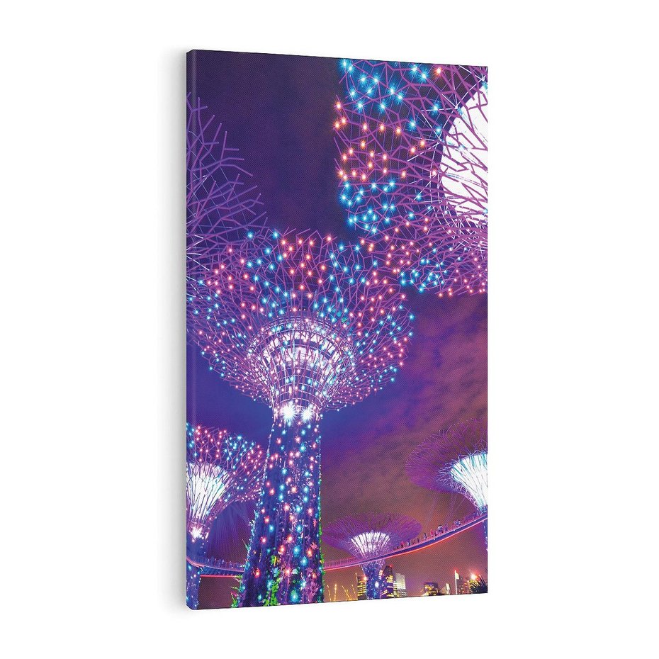 Obraz na płótnie 80x120 - Azja: nocne światła architektury - Azja, noc