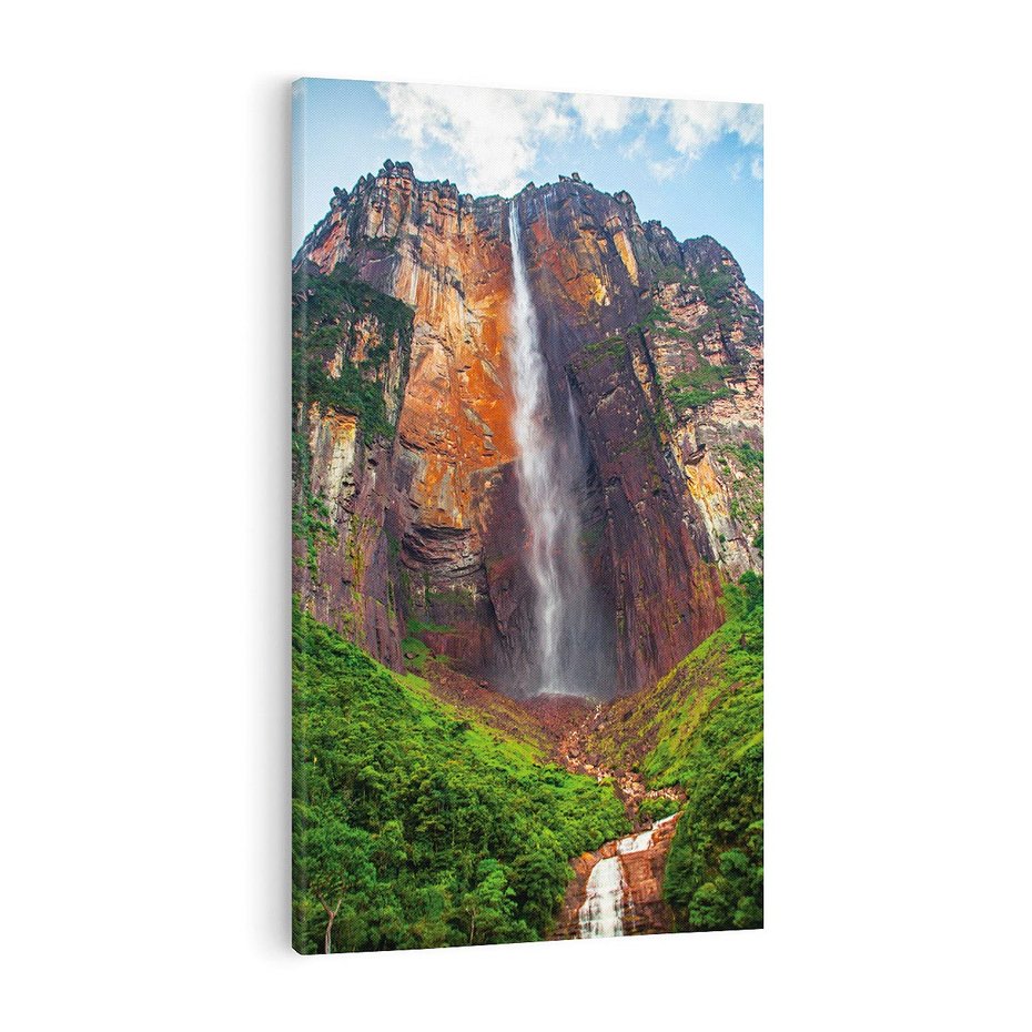 Obraz na płótnie 70x100 - Górska siła wodospadów - wodospad, góra