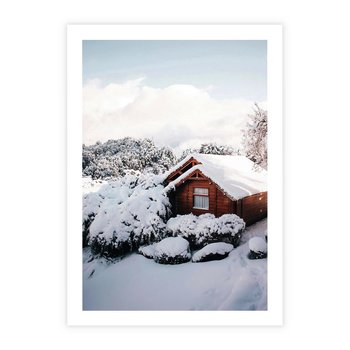 Plakat bez ramy 30x40 - Zimowa Idylla w Górach - zima w górach, ośnieżone góry