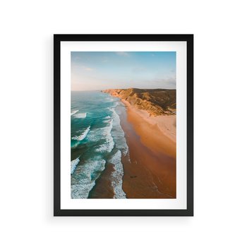 Plakat w ramie 30x40 - Z Lotu Ptaka - fotografia, plaża - rama czarna