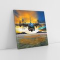 Obraz na płótnie 30x30 - Moc wojskowego transportu: Samolot na misji - samolot, wojsko