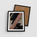 Plakat w ramie 40x50 - Mroczne Refrakcje - abstrakcja, czarne splatane linie - rama czarna