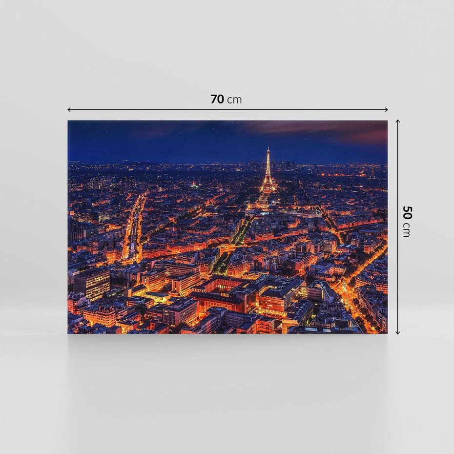 Obraz na płótnie 70x50 - Nocne impresje Paryża - Paryż, noc