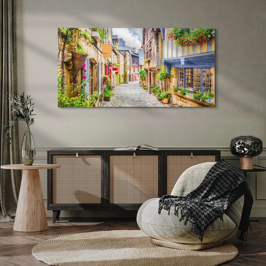 Obraz na płótnie 120x60 - Uliczka w mieście: włoska atmosfera - uliczka, miasto