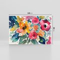 Obraz na płótnie 120x80 - Kwiatowy Impuls Kolorów - abstrakcyjne kolorowe kwiaty, szkic