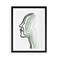 Plakat w ramie 50x70 - Zielony Profil - abstrakcja, zielony portret z profilu - rama czarna