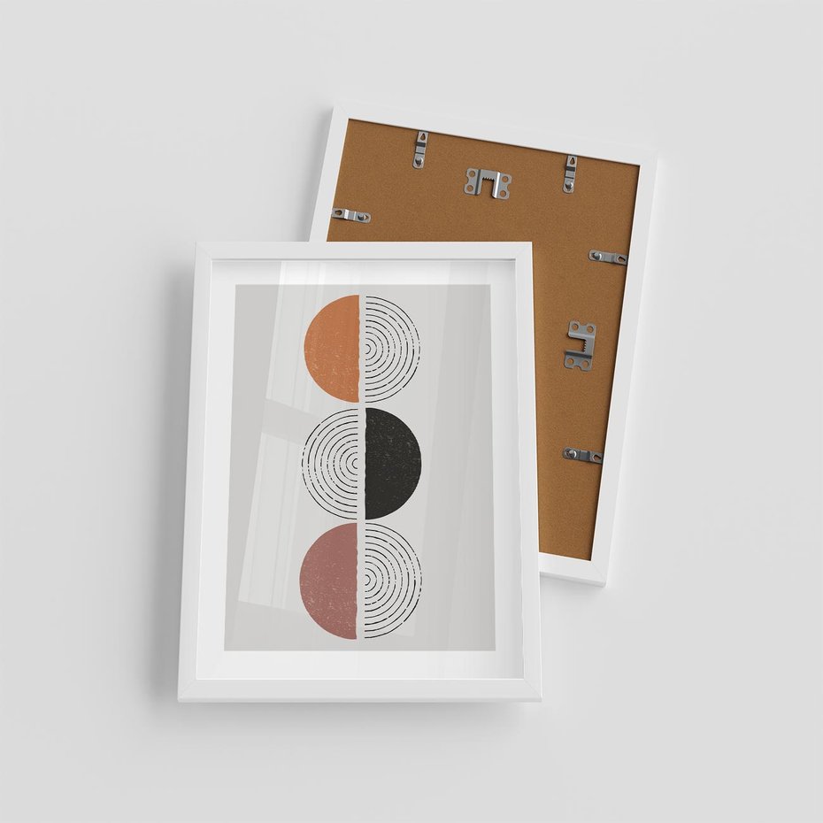 Plakat w ramie 30x40 - Eksperymenty z Geometrią - geometryczny plakat, sztuka nowoczesna - rama biała