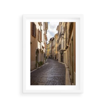 Plakat w ramie 50x70 - Magiczne widoki - uliczka, perspektywa - rama biała
