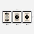 Zestaw obrazy w ramie 30x40 galeria - Geometryczne, grafiki, czarno, biały - rama czarna