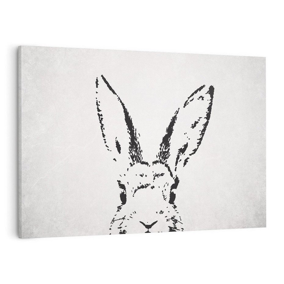 Obraz na płótnie 100x70 - Szkicowany królik w grafice - szkic, królik