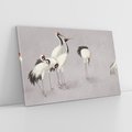 Obraz na płótnie 120x80 - Spojrzenie wstecz w pędzlu - szkic rysunek, japońskie żurawie