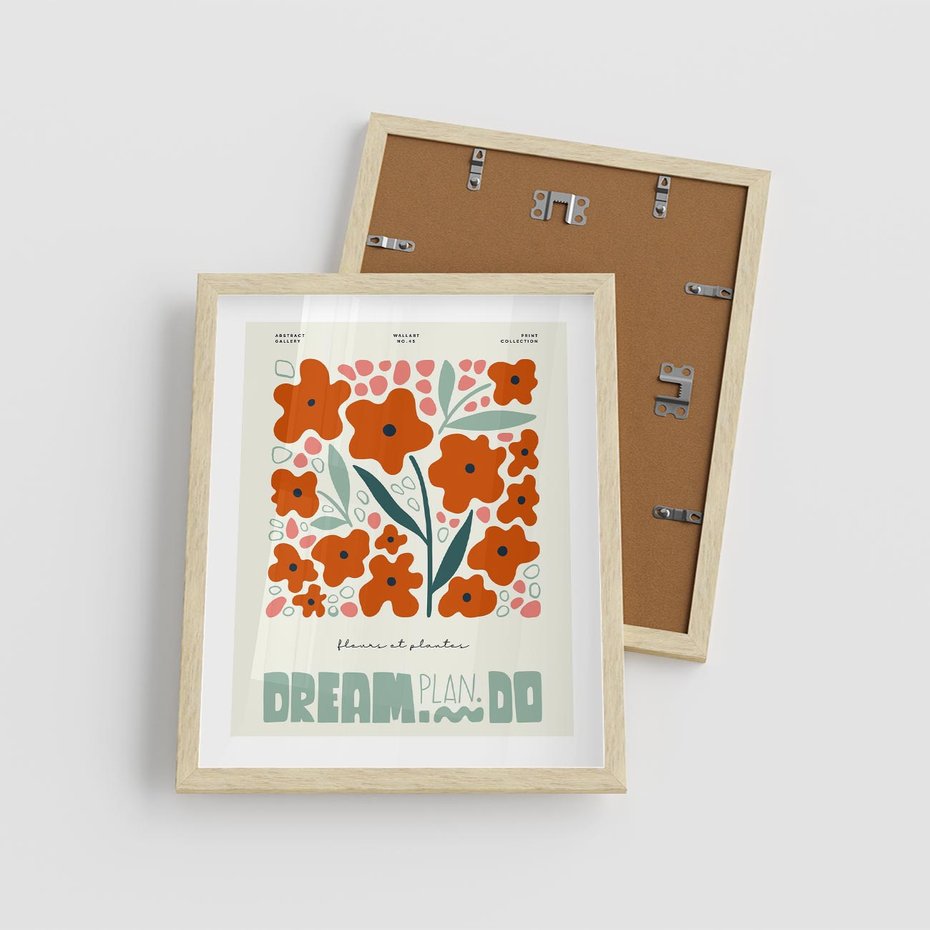 Plakat w ramie 40x50 - Abstrakcyjne Spektrum - kwiaty, abstrakcja - rama drewno