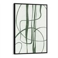 Obraz w ramie 70x100 - Zielony Spokój - zielona abstrakcja, spokojny plakat - rama czarna