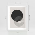 Plakat w ramie 40x50 - Migotliwa Opowieść - abstrakcyjna kompozycja, okręgi - rama biała