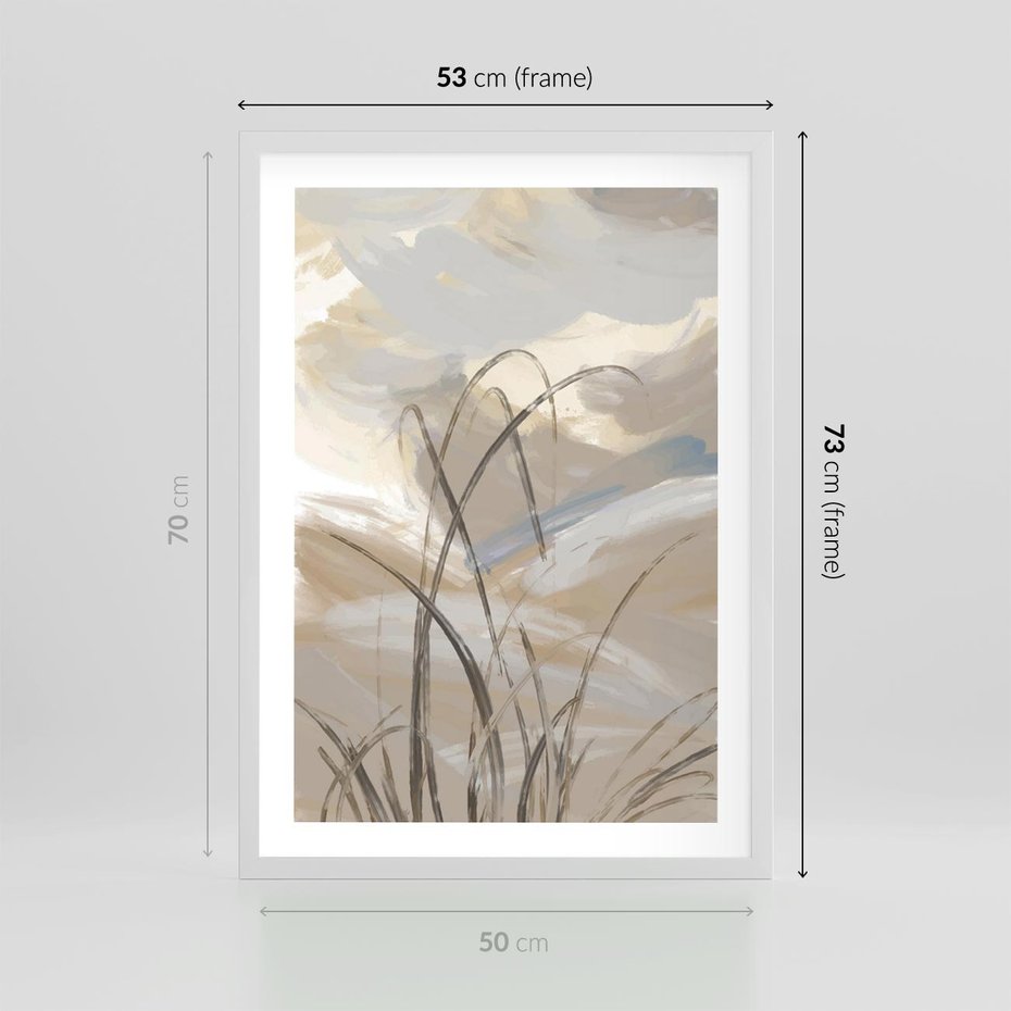 Plakat w ramie 50x70 - Nowoczesne Odbicia - akwarela, obraz - rama biała