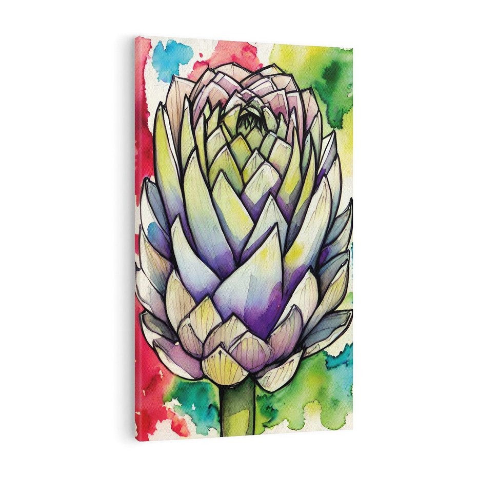 Obraz na płótnie 50x70 - Zamknięte w Roślinie - abstrakcja, akwarela