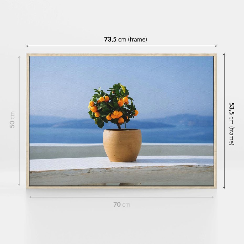 Obraz w ramie 70x50 - Uroki Santorini - Santorini, Grecja - rama drewno