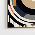Obraz w ramie 80x120 - Wibracje Marzeń - abstrakcyjny obraz, geometryczne koła - rama drewno