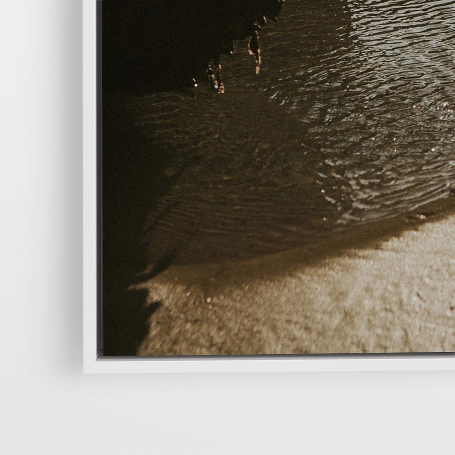 Obraz w ramie 50x50 - Relaksujący Raj - plaża, morze - rama biała