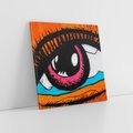 Obraz na płótnie 60x60 - Artystyczne spojrzenie: oko w graffiti - oko, graffiti