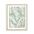 Plakat w ramie 40x50 - Oaza Zieleni - zielona abstrakcja, zgaszona zieleń - rama drewno