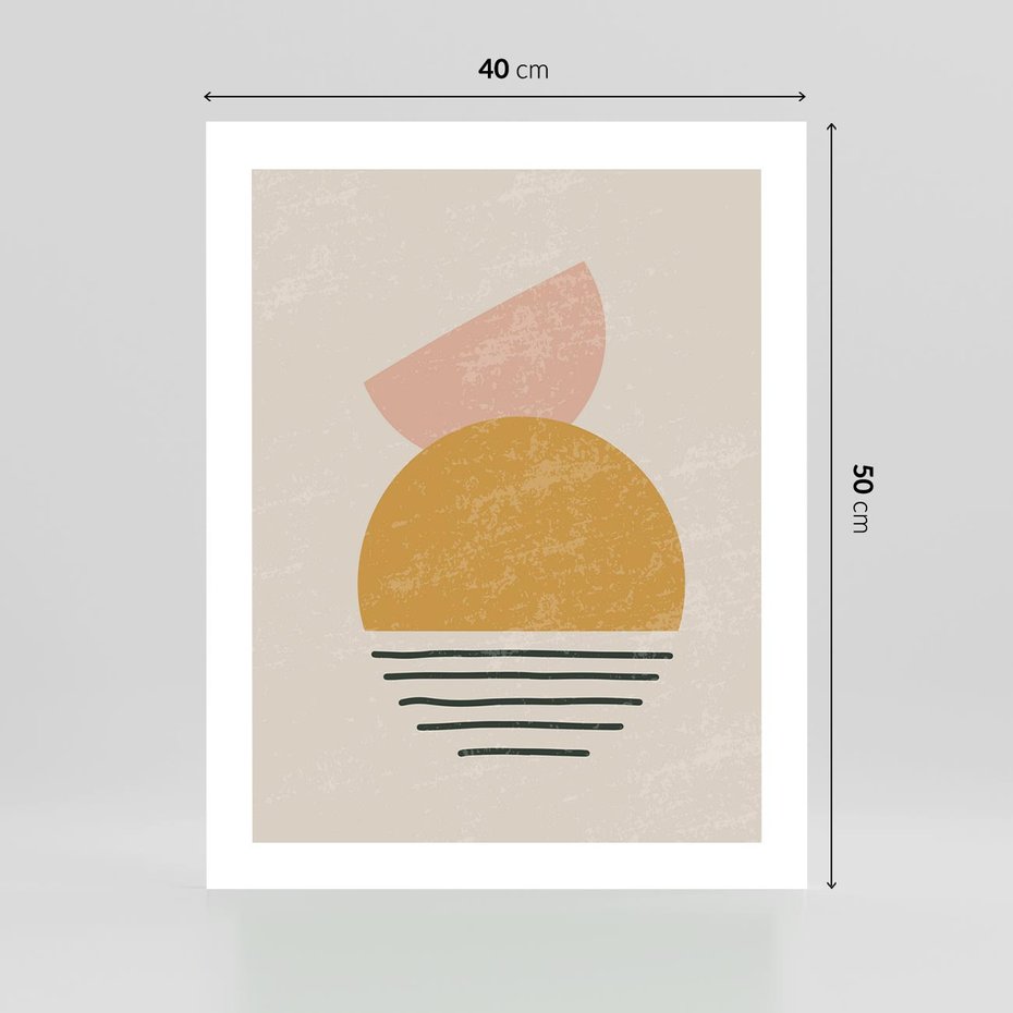 Plakat bez ramy 40x50 - Krótka Forma - abstrakcyjna sztuka, boho kształty