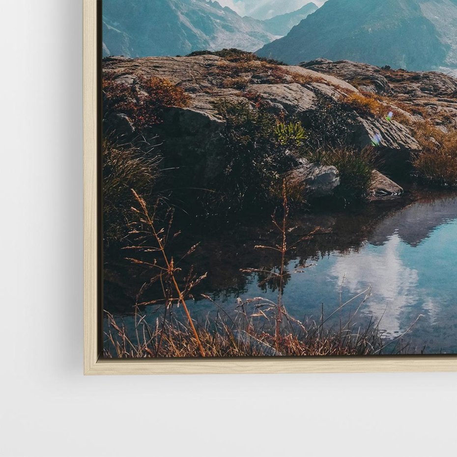 Obraz w ramie 50x50 - Inspirujący Pejzaż - ścieżka, górska - rama drewno