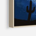 Obraz w ramie 50x50 - Nocne Tajemnice Pustyni - gwieździsta noc, granatowe niebo - rama drewno