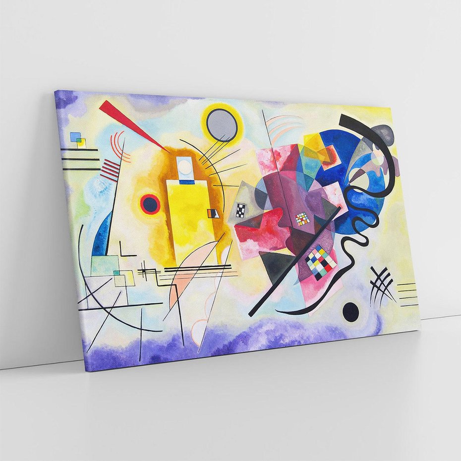 Obraz na płótnie 100x70 - "Żółty-Czerwony-Niebieski" Wassily Kandinsky - Reprodukcja - reprodukcja, obraz na płótnie