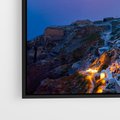 Obraz w ramie 100x70 - Wyblakłe wspomnienia gwiazd - Santorini, wieczór - rama czarna