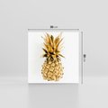Obraz na płótnie 30x30 - Ekskluzywny Akcent - złoty, ananas