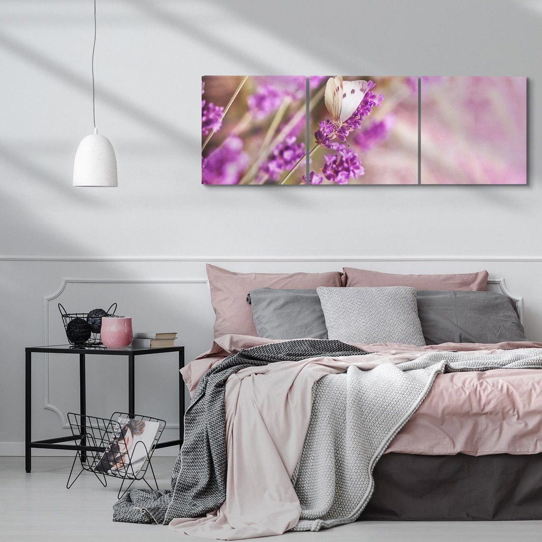 Obraz na płótnie 120x40 - Majestat lawendy: fioletowe pola - lawenda, fiolet