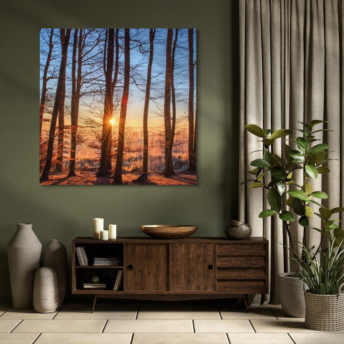 Obraz na płótnie 70x70 - Piękno lasu - las, drzewa